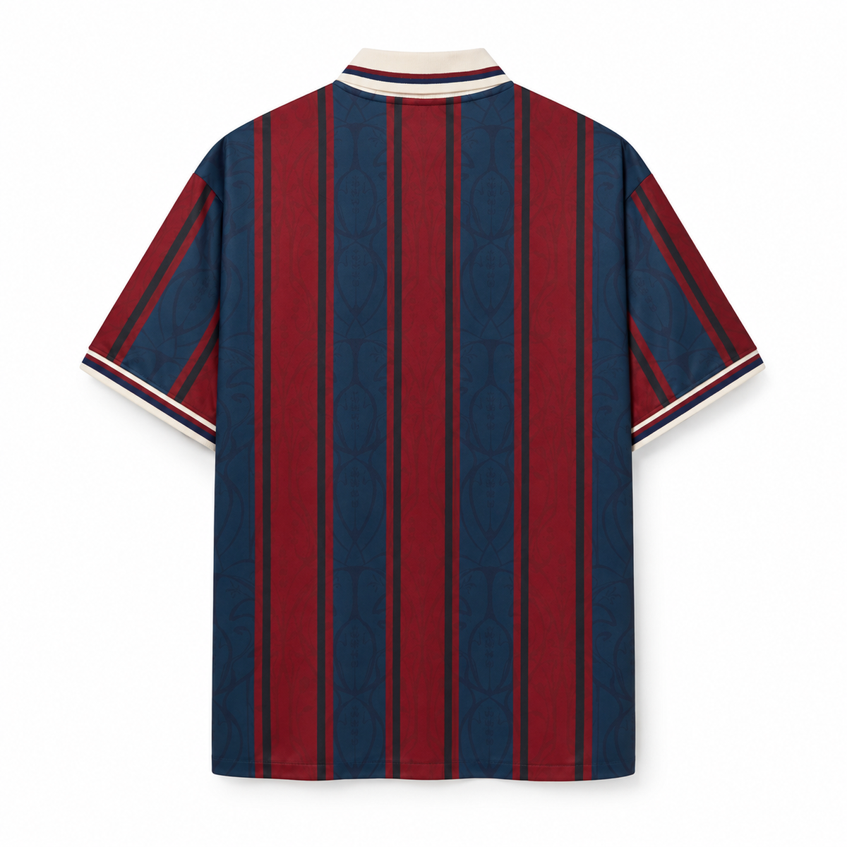 Camisa Barcelona Especial 125 Anos Retrô Masculina Polo - Azul e Grená — camisa de costas