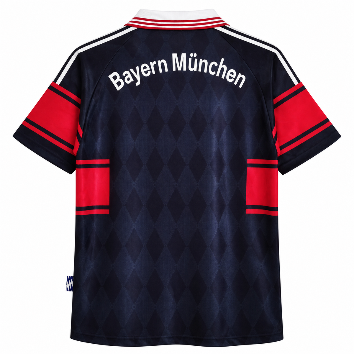 Camisa Bayern de Munique Away 1997/99 Retrô Masculina - Preta e Vermelha — camisa de costas