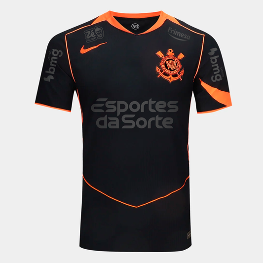 Camisa Jogador Masculina Corinthians III 2025/2026 Com Patrocínios