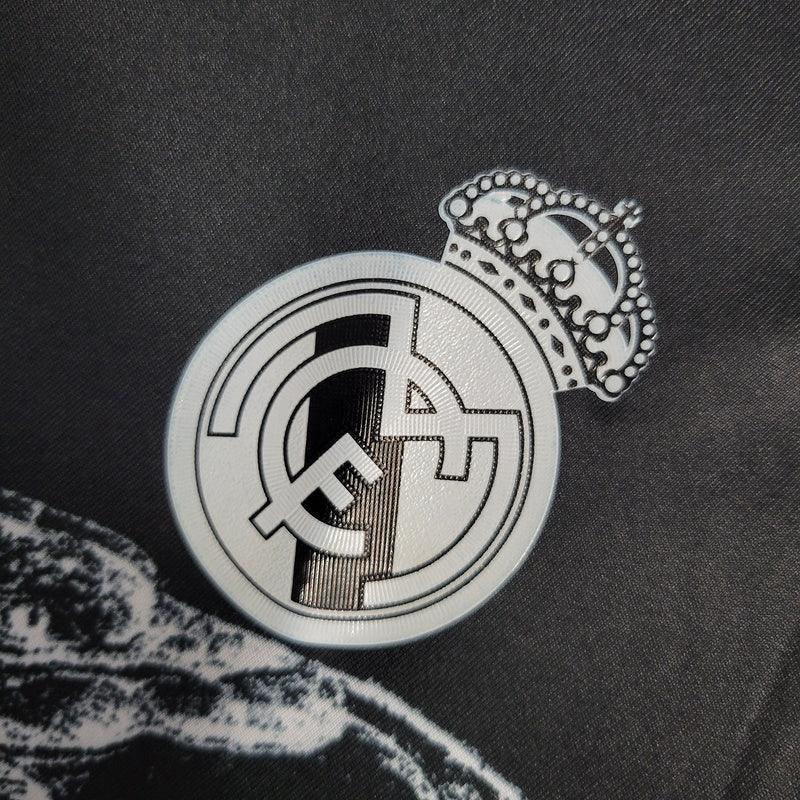 Camisa Retrô Real Madrid Manga Longa III Third 2014/15 Masculino Preto