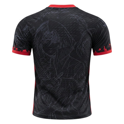 Camisa Japão X Itachi 25/26 Jogador Masculina - Preta e Vermelha — modelo de costas