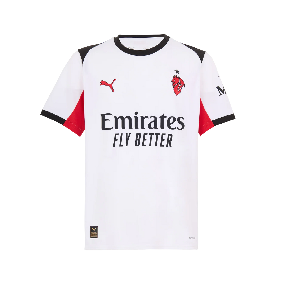 Camisa AC Milan Away 25/26 - Torcedor Masculino - Branco e Preto