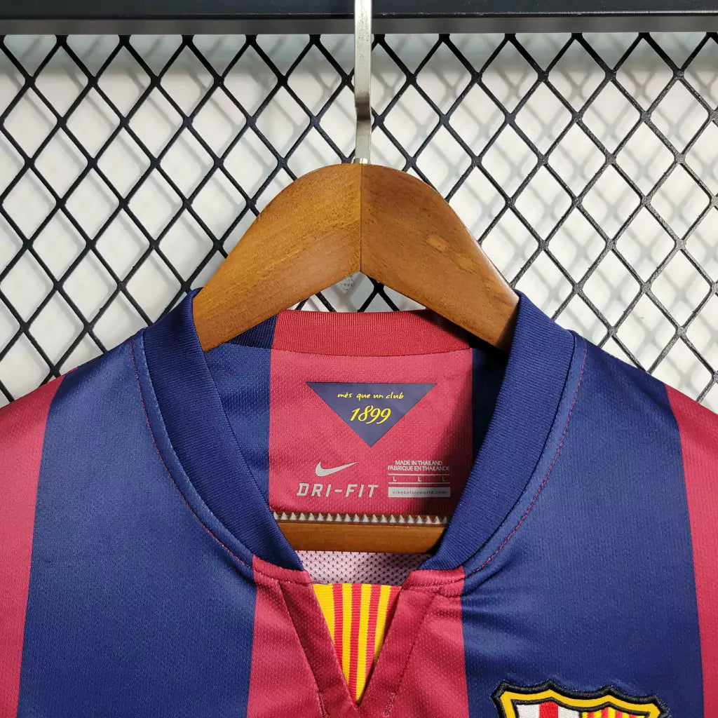 Camisa Manga Longa Retrô Torcedor Masculina Barcelona 2014