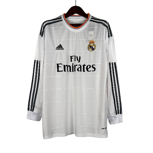 Camisa Manga Longa Retrô Torcedor Masculina Real Madrid I 2013