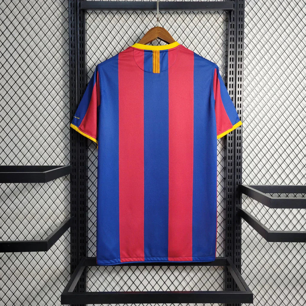 Camisa Barcelona Retrô I Home 2010/11 Torcedor Masculino Vermelho e Azul