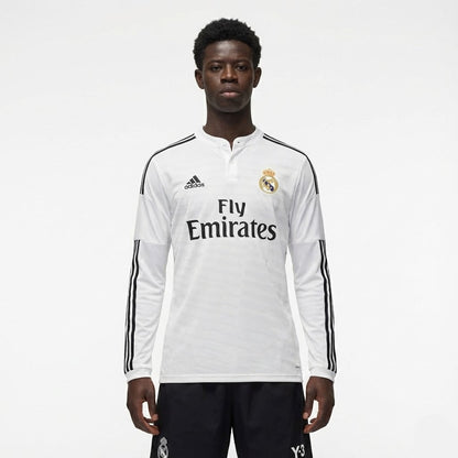 Camisa Manga Longa Retrô Torcedor Masculina Real Madrid I 2014
