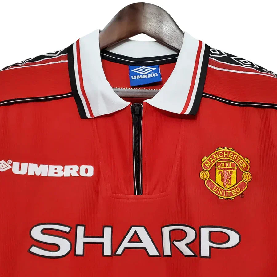 Camisa Manga Longa Retrô Torcedor Masculina Manchester United 1998
