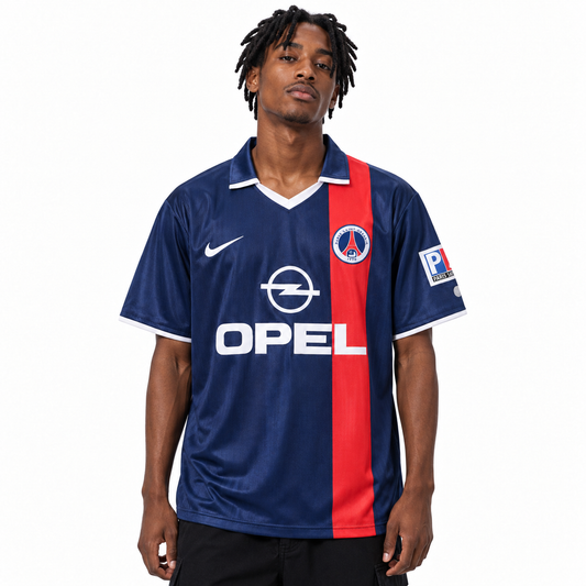 Camisa PSG Home 2001/02 Retrô Masculina - Azul e Vermelha