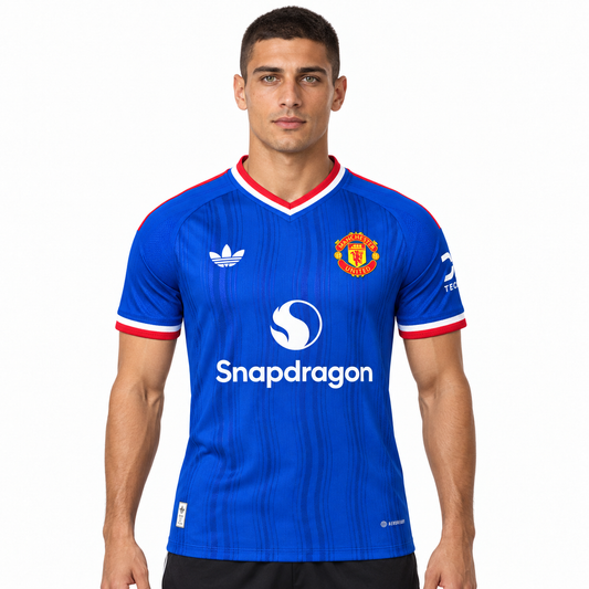 Camisa Manchester United Away 26/27 - Jogador Masculina - Azul