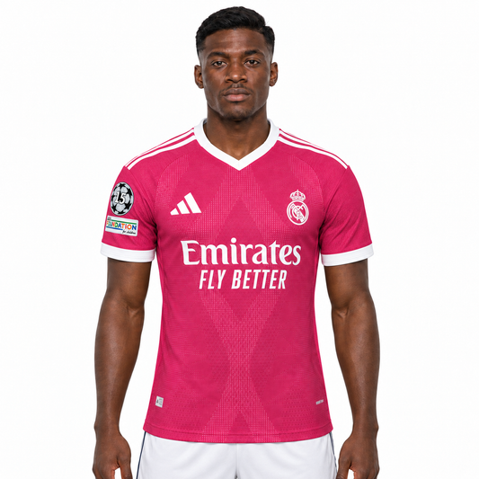 Camisa Real Madrid Third 2026/27 Jogador Masculina Com Patchs - Rosa