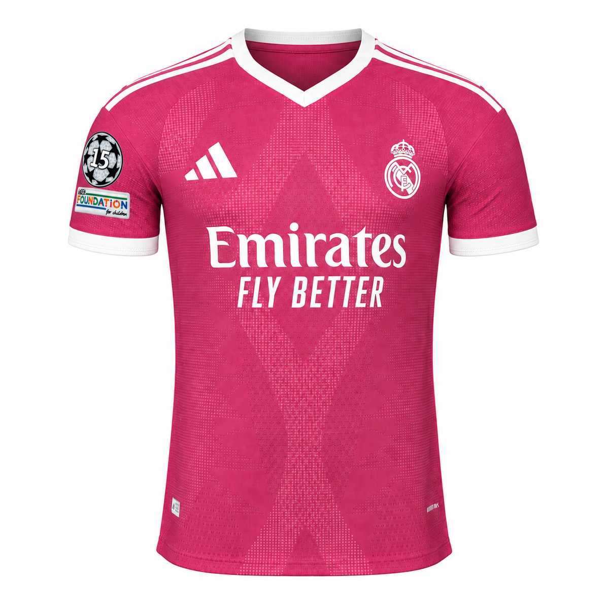 Camisa Real Madrid Third 26/27 Jogador Masculina Com Patchs – Rosa — camisa de frente
