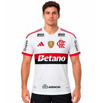 Camisa Flamengo Away 2026/27 Jogador Masculina - Branca Com Patrocinios e Patchs