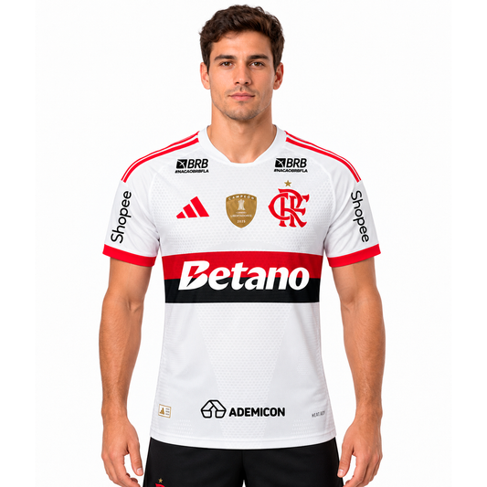 Camisa Flamengo Away 2026/27 Jogador Masculina - Branca Com Patrocinios e Patchs
