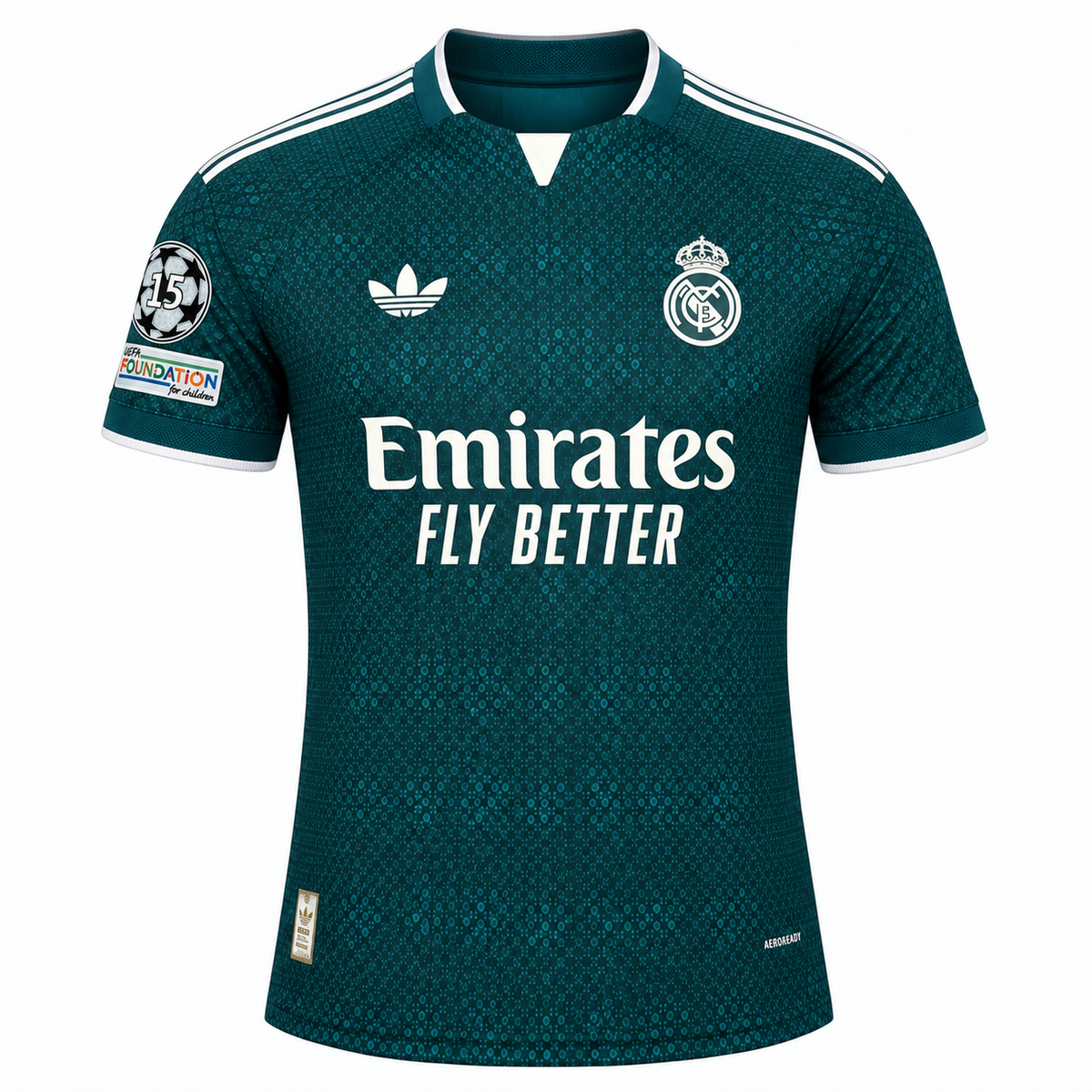 Camisa Real Madrid Away 26/27 Jogador Masculina Com Patchs – Verde — camisa de frente
