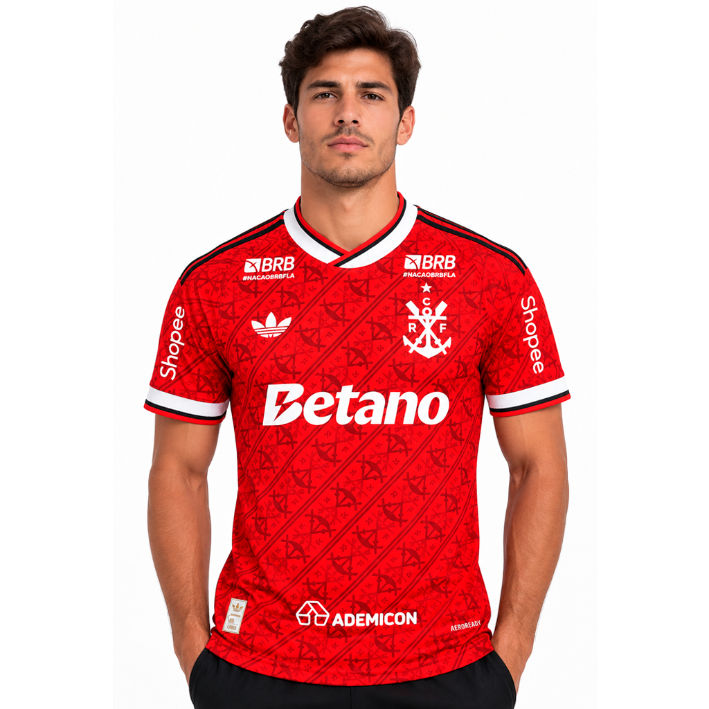 Camisa Flamengo Third 2026/27 Jogador Masculina - Vermelha Com Patrocinios