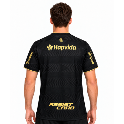 Camisa Flamengo Conceito 2026/27 Jogador Masculina - Preta Com Patrocinios e Patchs