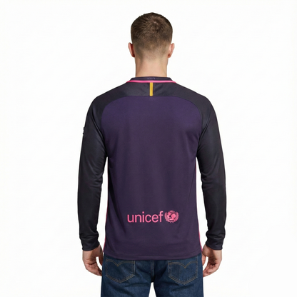 Camisa Manga Longa Retrô Torcedor Masculina Barcelona I 2016