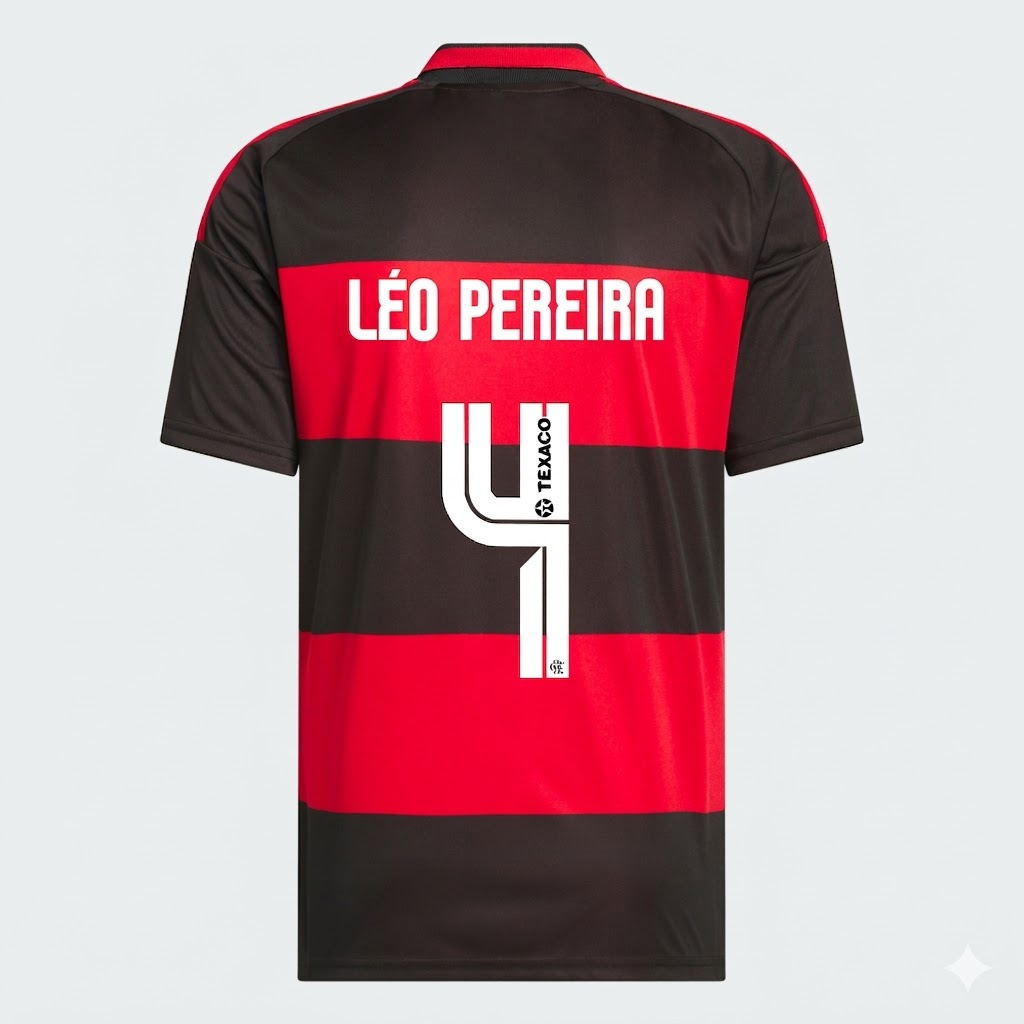 Camisa Adidas Flamengo 2026/27I LÉO PEREIRA N° 4