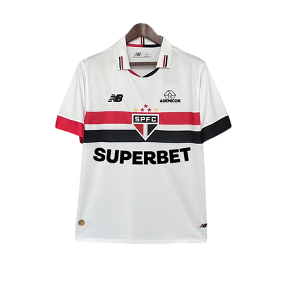 Camisa São Paulo Titular 24/25 - Torcedor Masculina Lançamento + Patrocínios