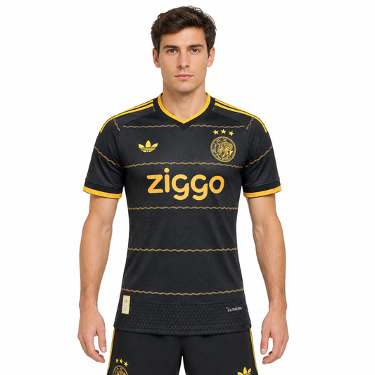 Camisa Ajax Away 26/27 Jogador Masculina Preta - frente