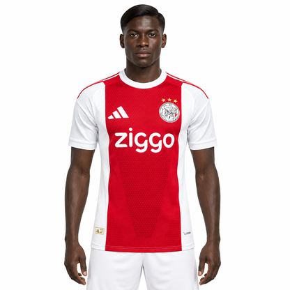 Camisa Ajax Home 26/27 Jogador Masculina Vermelha e Branca - frente