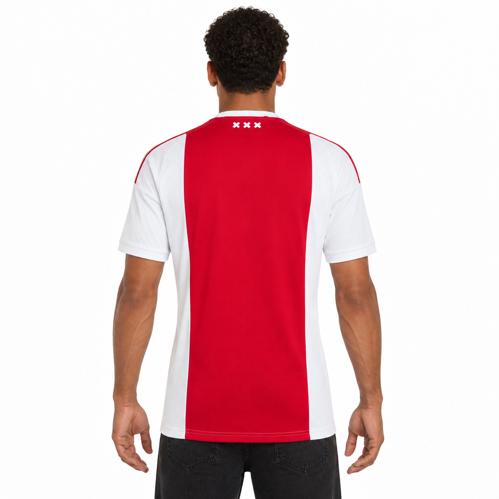 Camisa Ajax Home 26/27 Torcedor Masculina Vermelha e Branca - costas