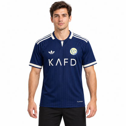 Camisa Al Nassr Away 26/27 Torcedor Masculina - Azul-marinho — modelo de frente
