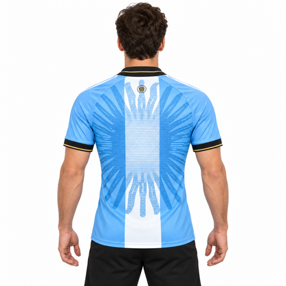 Camisa Argentina Especial 26/27 Jogador Masculina - Azul e Branca — modelo de costas