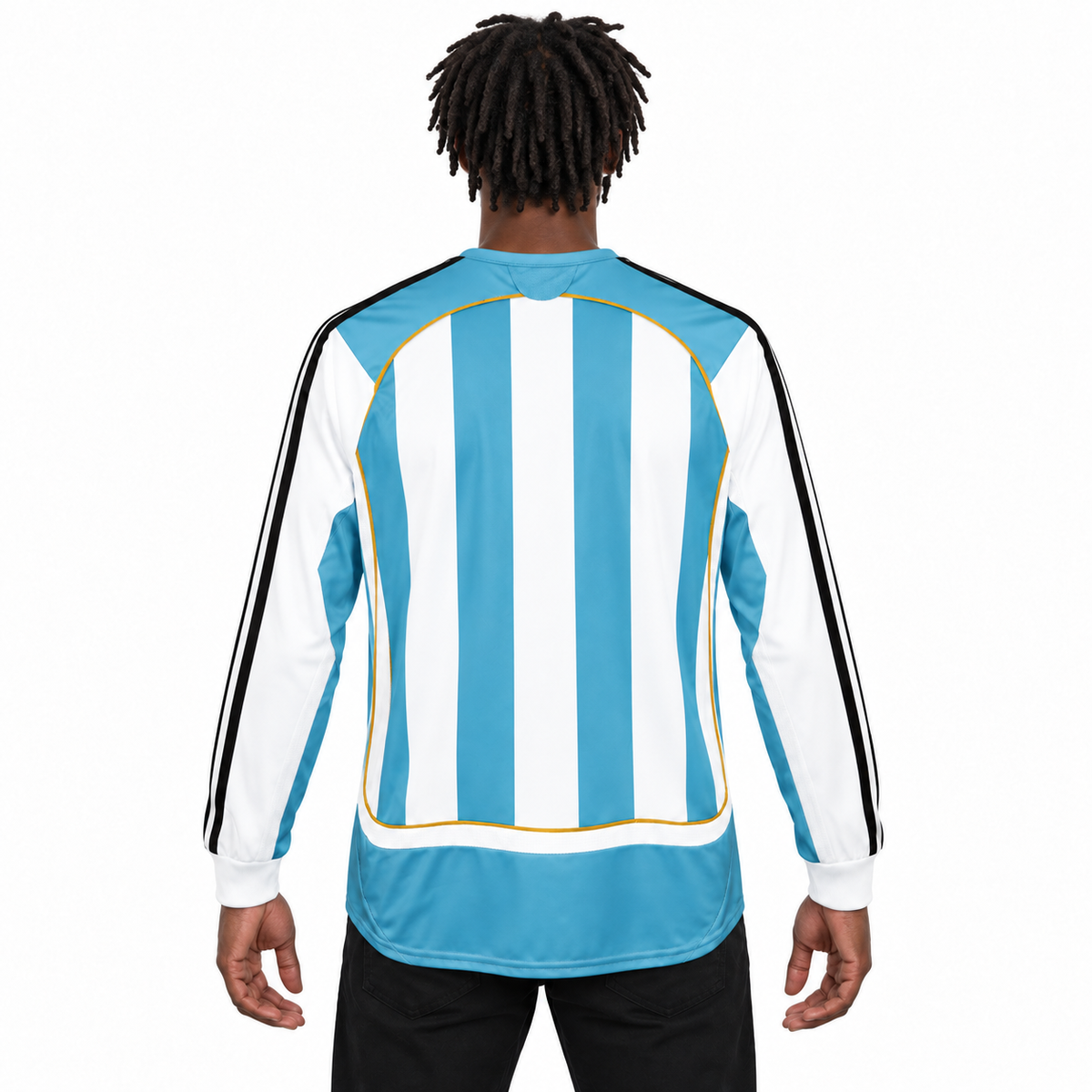 Camisa Argentina Home 2006 Retrô Masculina Manga Longa - Imagem 2