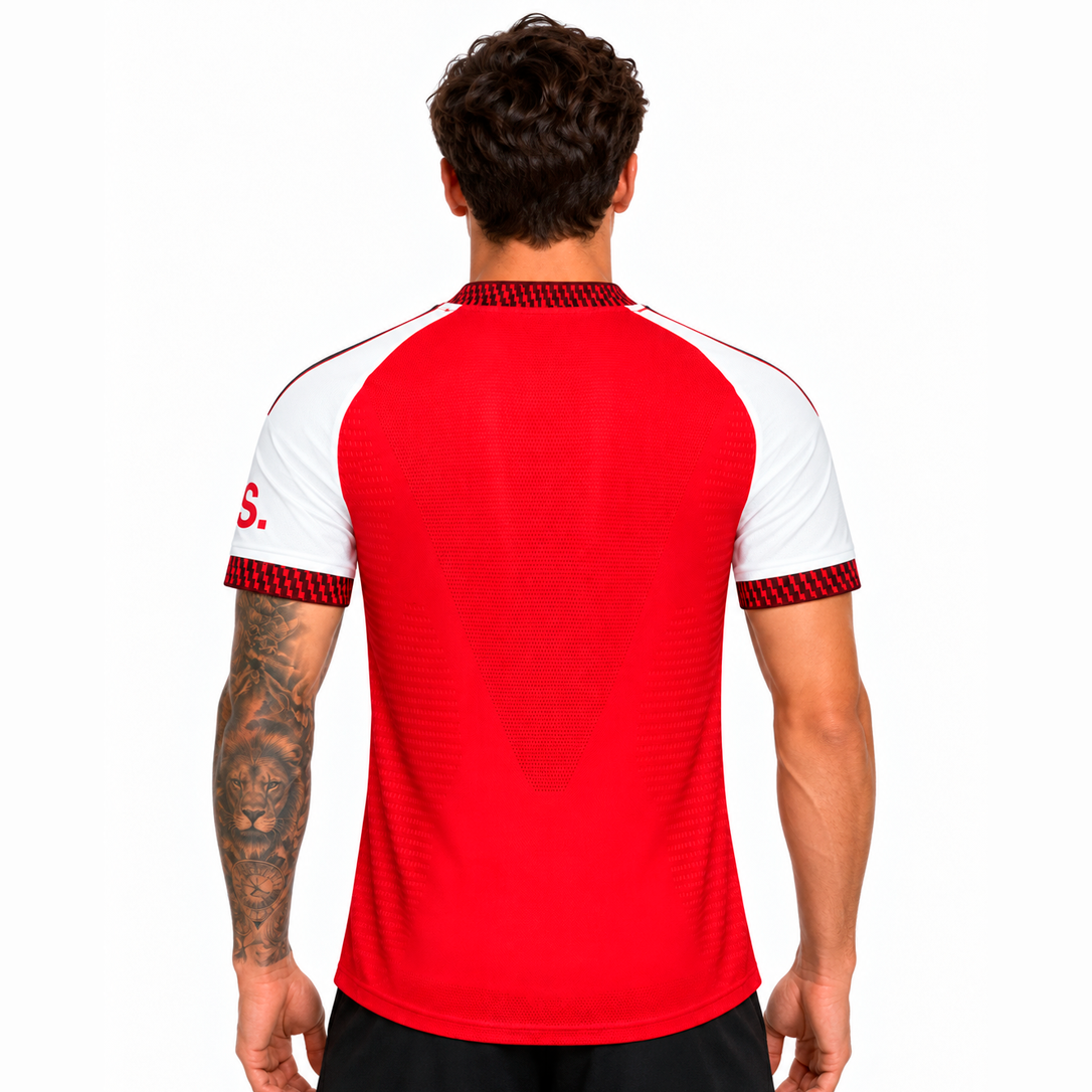 Camisa Arsenal Home 26/27 Jogador Masculina Vermelha e Branca - costas