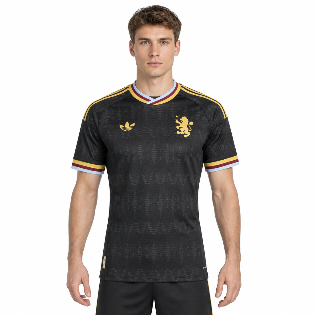 Camisa Aston Villa Away 26/27 Jogador Masculina Preta - modelo frente