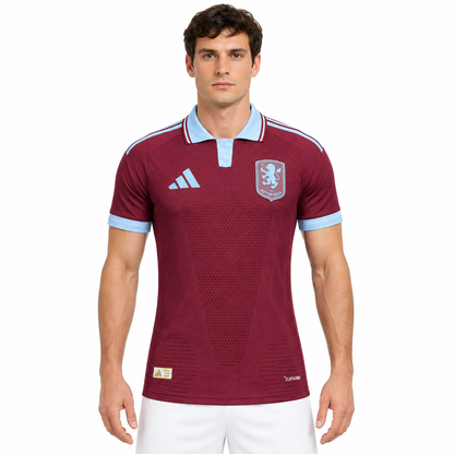 Camisa Aston Villa Home 26/27 Jogador Masculina Vinho e Azul Claro - modelo frente