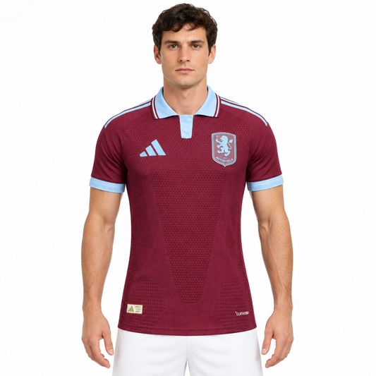 Camisa Aston Villa Home 26/27 Jogador Masculina Vinho e Azul Claro - modelo frente