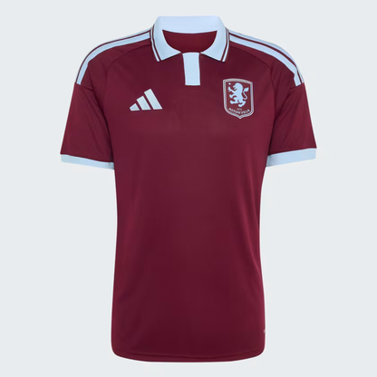Camisa Aston Villa Home 26/27 Torcedor Masculina Vinho e Azul Claro - camisa frente