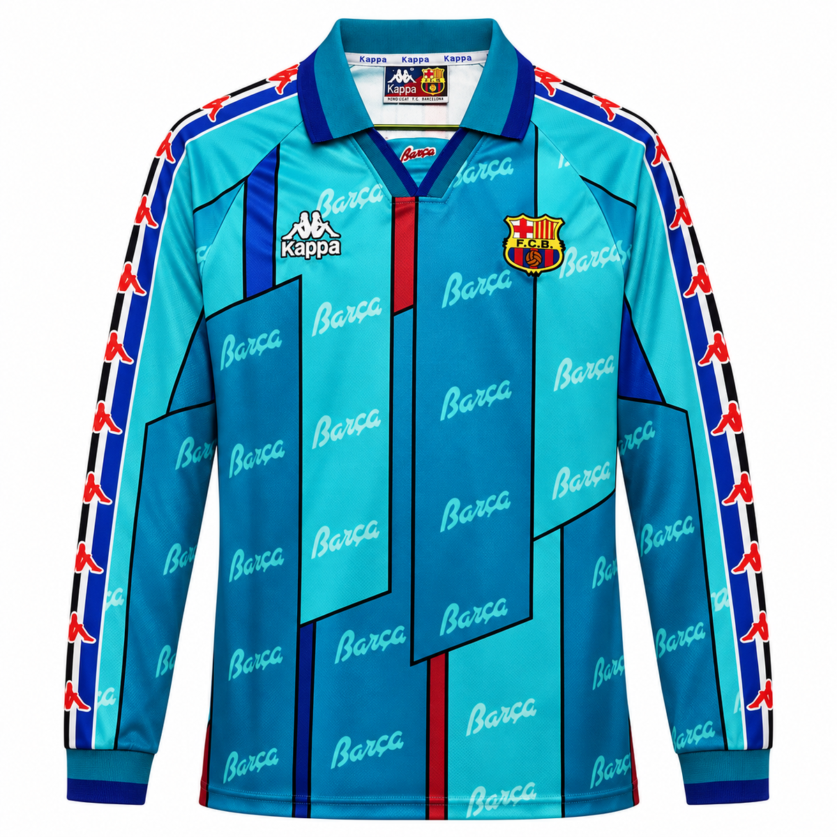 Camisa Barcelona Away 1995/97 Retrô Masculina Manga Longa - Imagem 3