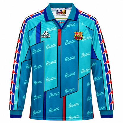 Camisa Barcelona Away 1995/97 Retrô Masculina Manga Longa - Imagem 3