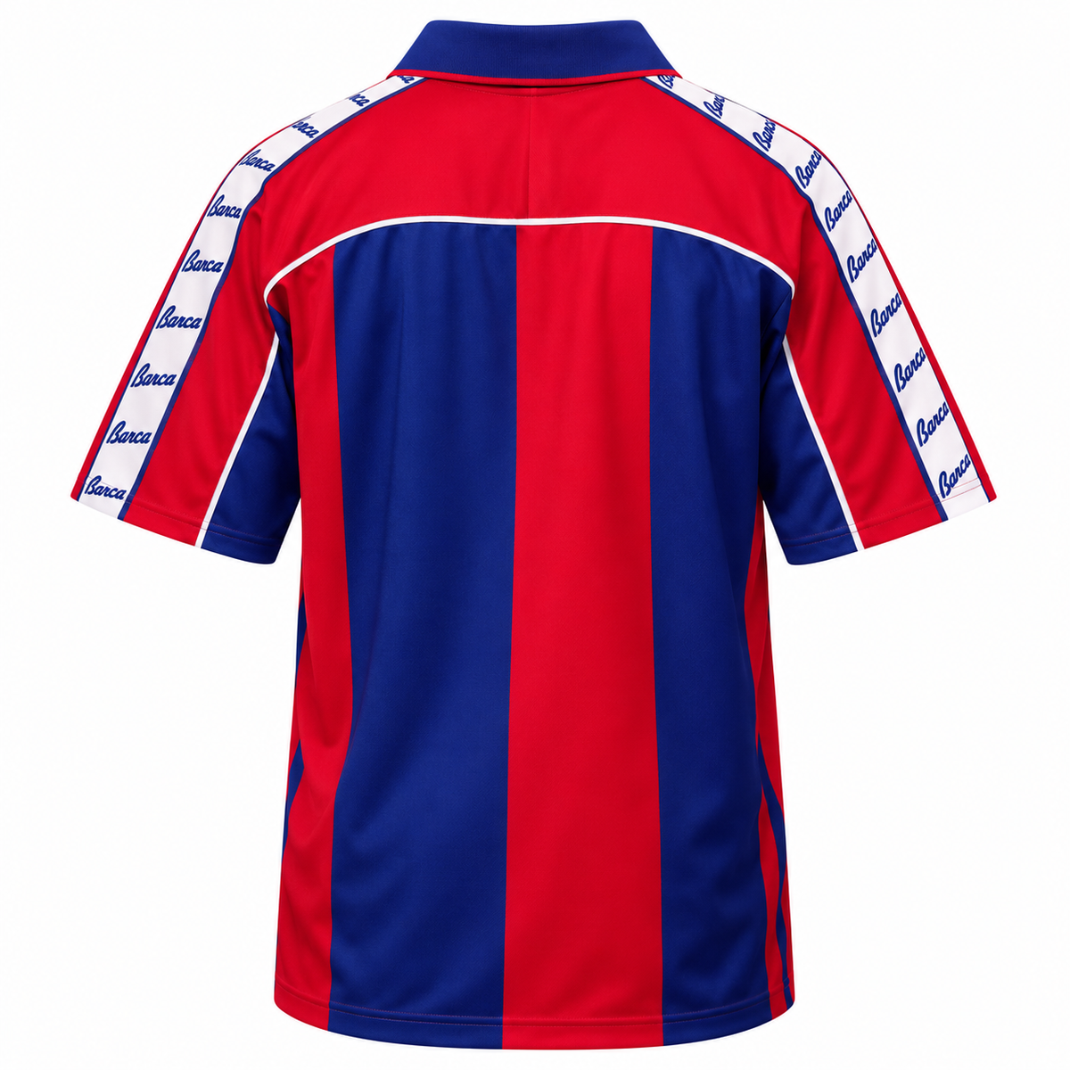 Camisa Barcelona Home 1992/95 Retrô Masculina - Azul e Vermelha — camisa de costas
