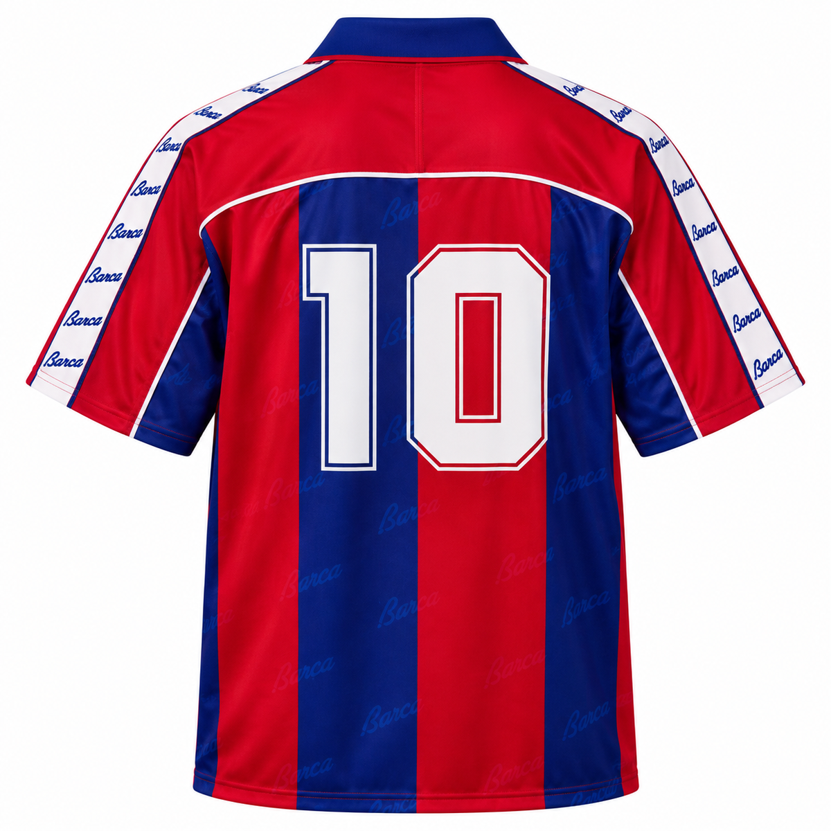 Camisa Barcelona Home 1992/95 Retrô Masculina Camisa 10 - Azul e Vermelha — camisa de costas
