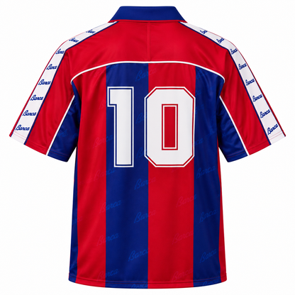Camisa Barcelona Home 1992/95 Retrô Masculina Camisa 10 - Azul e Vermelha — camisa de costas
