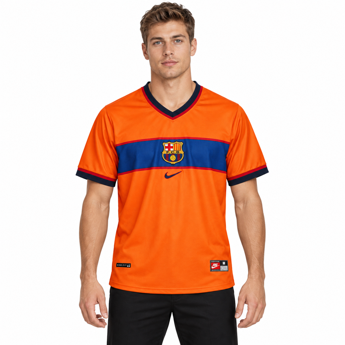 Camisa Barcelona Home 1998/99 Retrô Masculina - Azul e Grená - Imagem 1