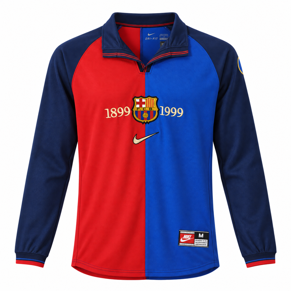 Camisa Barcelona Home 1999/00 Retrô Masculina Manga Longa - Imagem 3