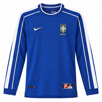 Camisa Brasil Away 1998 Retrô Masculina Manga Longa - Imagem 3