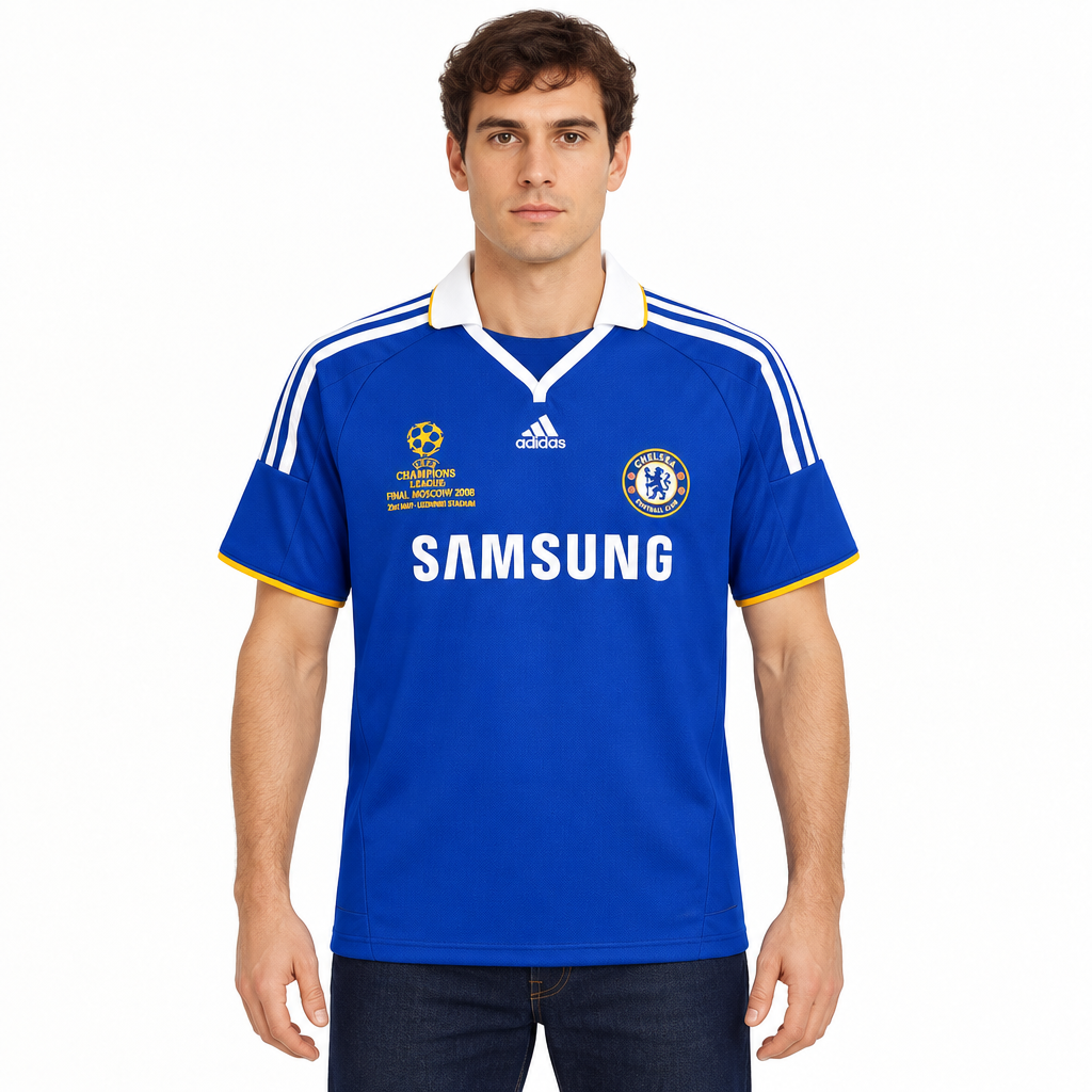 Camisa Chelsea Home 2007/08 Retrô Masculina Final da Champions - Azul