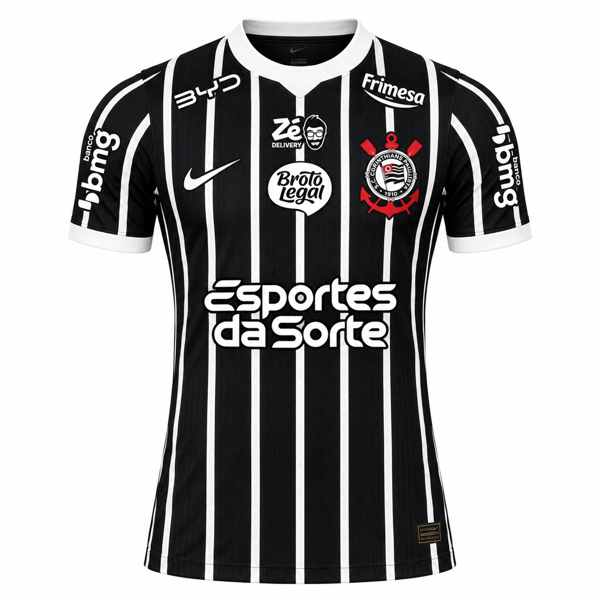Camisa Corinthians Away 26/27 Jogador Masculina Com Patrocinios