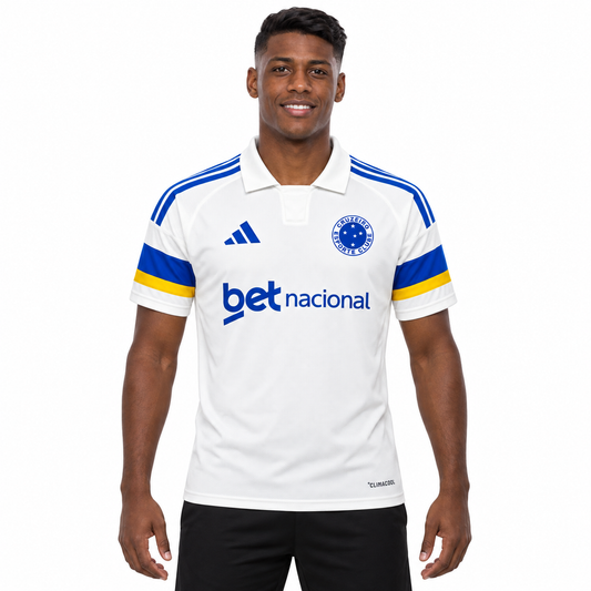 Camisa Cruzeiro Away 26/27 Torcedor Masculina - Branca — modelo de frente