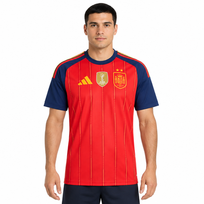 Camisa Espanha Home 26/27 Torcedor Masculina Com Patchs - frente