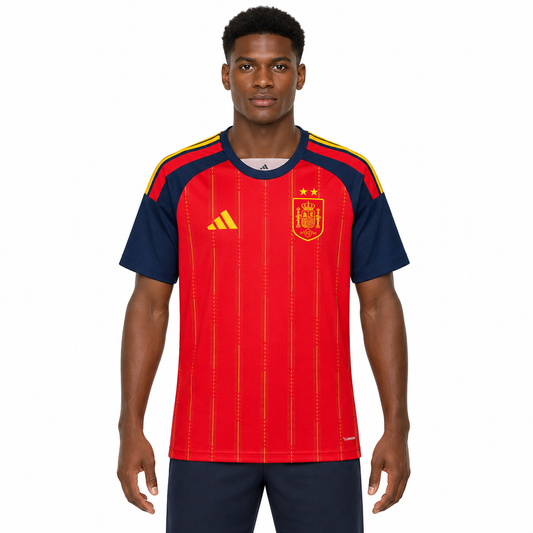 Camisa Espanha Home 26/27 Torcedor Masculina - Vermelha — modelo de frente
