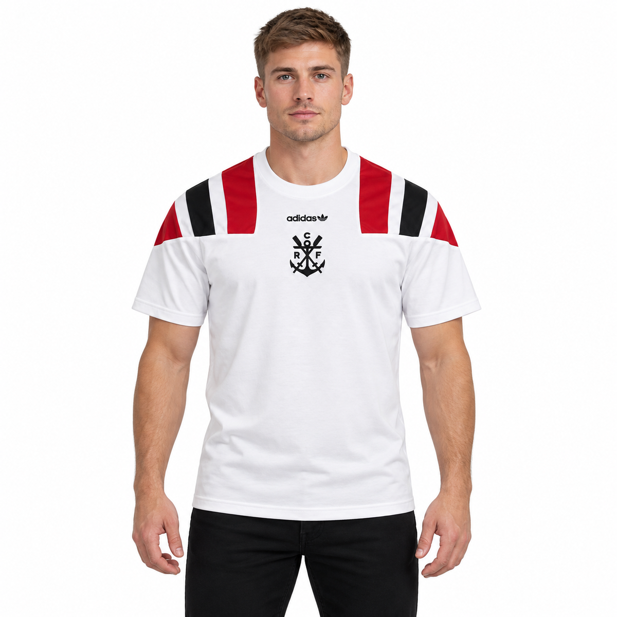 Camisa Flamengo 26/27 Retrô Masculina - Branca — modelo de frente