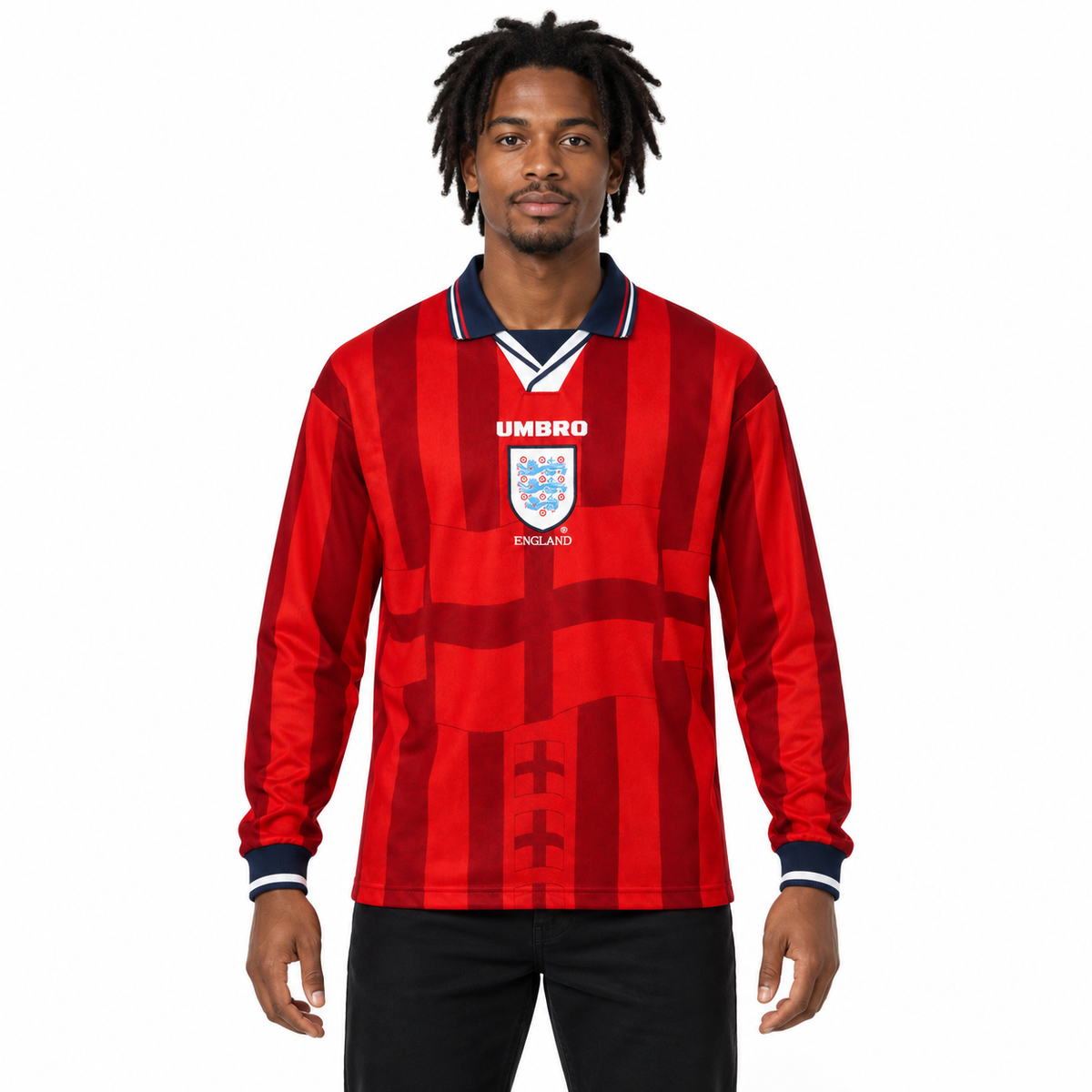 Camisa Inglaterra Away 1998 Retrô Masculina Manga Longa - Imagem 1