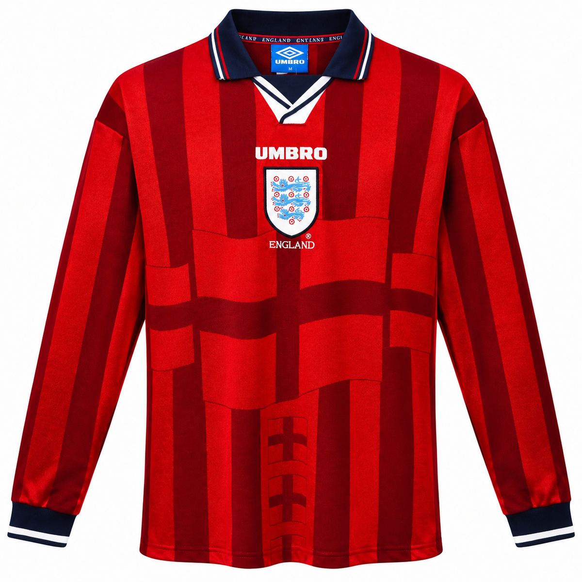 Camisa Inglaterra Away 1998 Retrô Masculina Manga Longa - Imagem 3